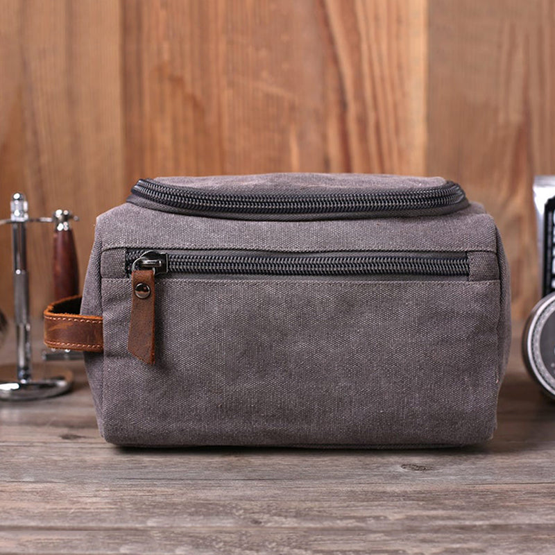 Personalized Groomsmen Gifts Embroidered Canvas Toiletry Bag Men's Travel Dopp Kit