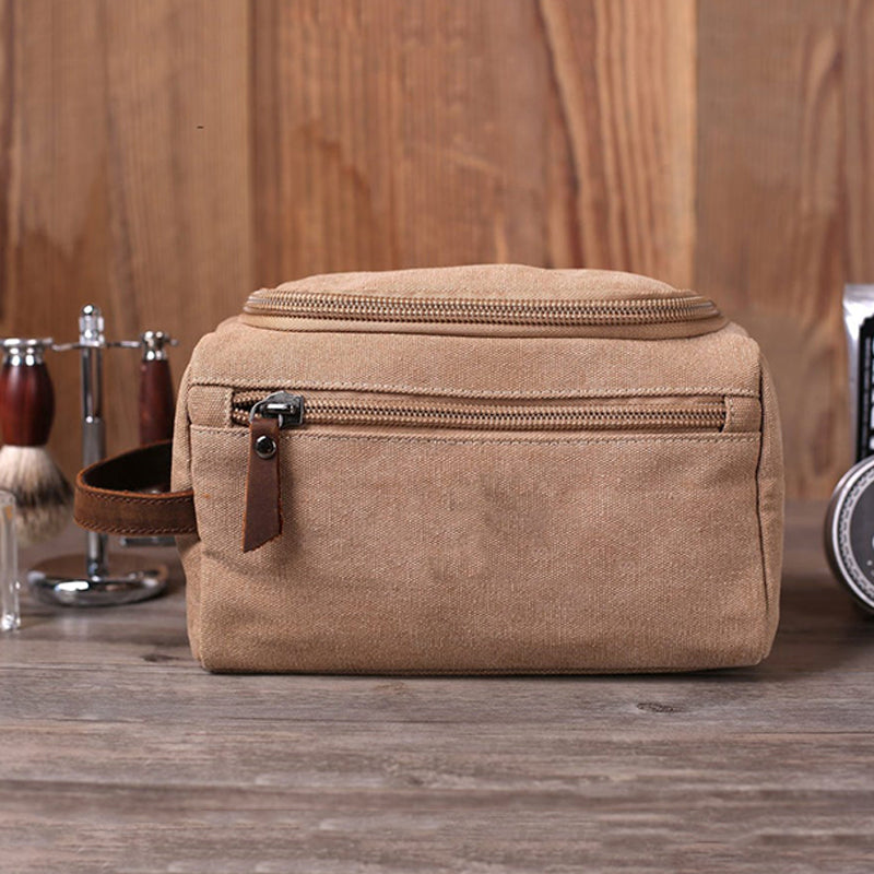 Personalized Groomsmen Gifts Embroidered Canvas Toiletry Bag Men's Travel Dopp Kit