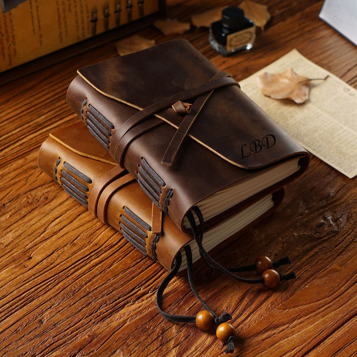  Leather Journal, Leather Notebook, Travel Journal for