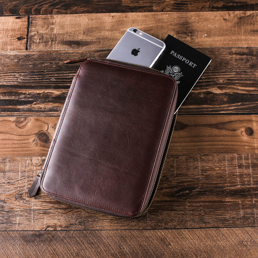 Personalized Leather Travel Wallet, Passport Holder, Groomsmen Gift, Birthday Gift