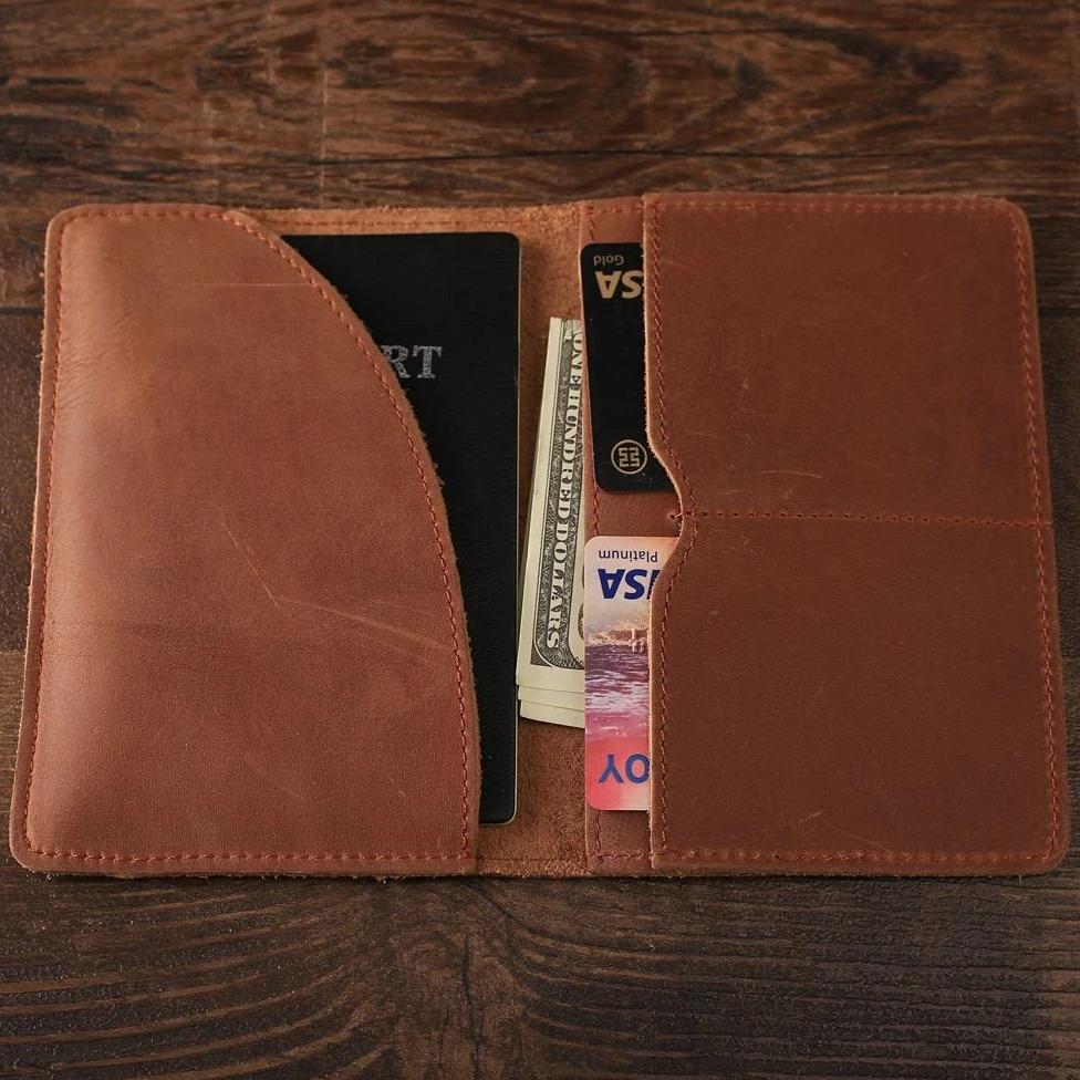 Personalized Leather Passport Holder, Groomsmen Gift
