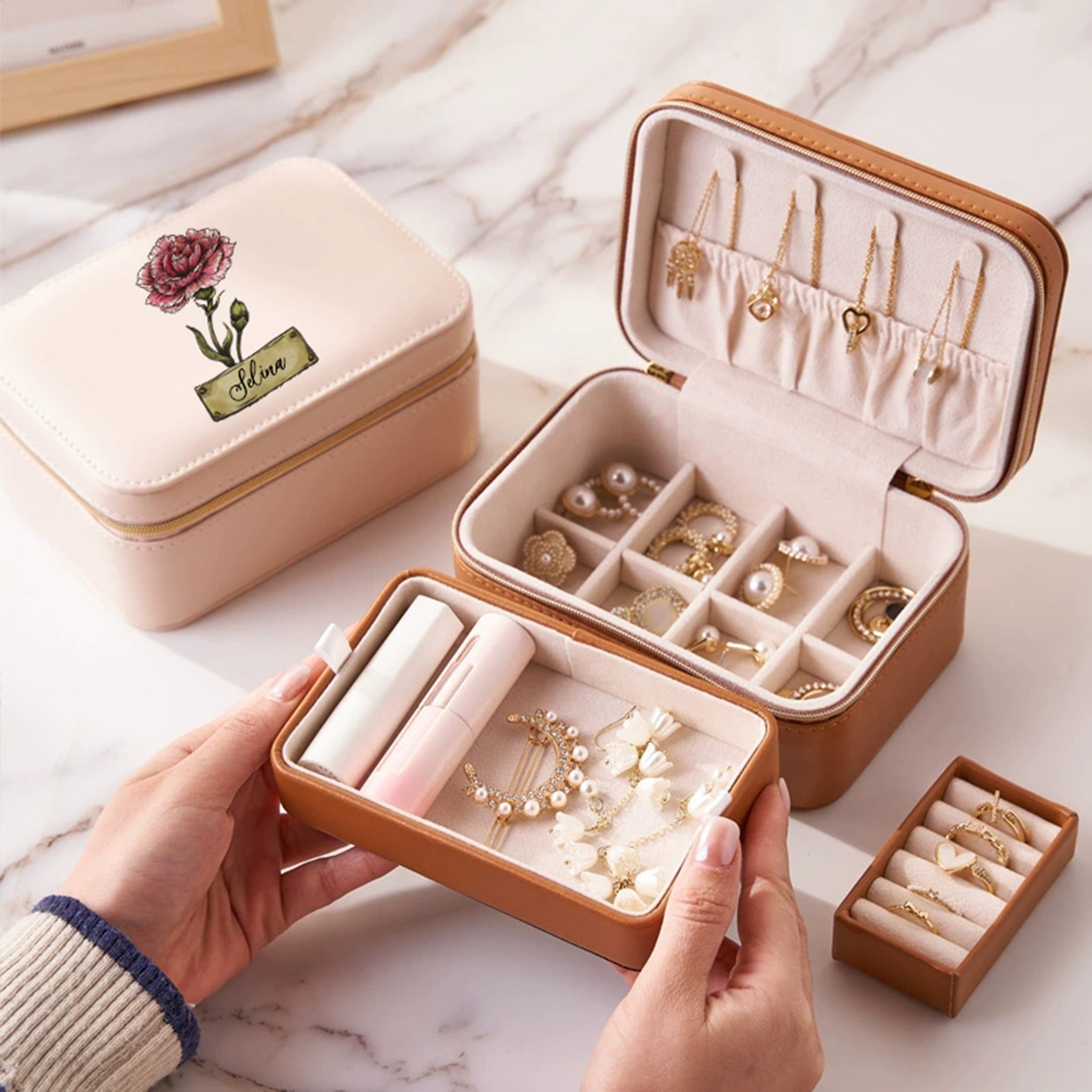 Jewelry Box Personalized Bridesmaid Necklaces Personalized Birth