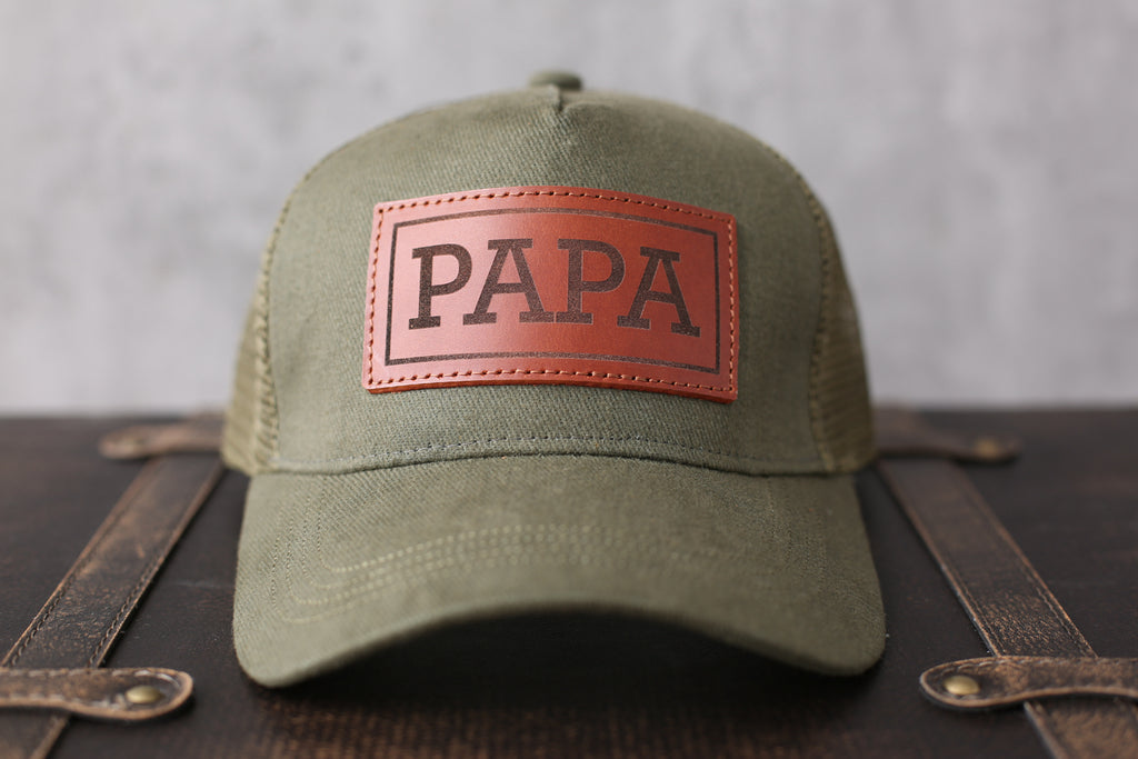 Golf Hat for Dad, Gift for Father’s Day, Custom Leather Patch Hat for Dad