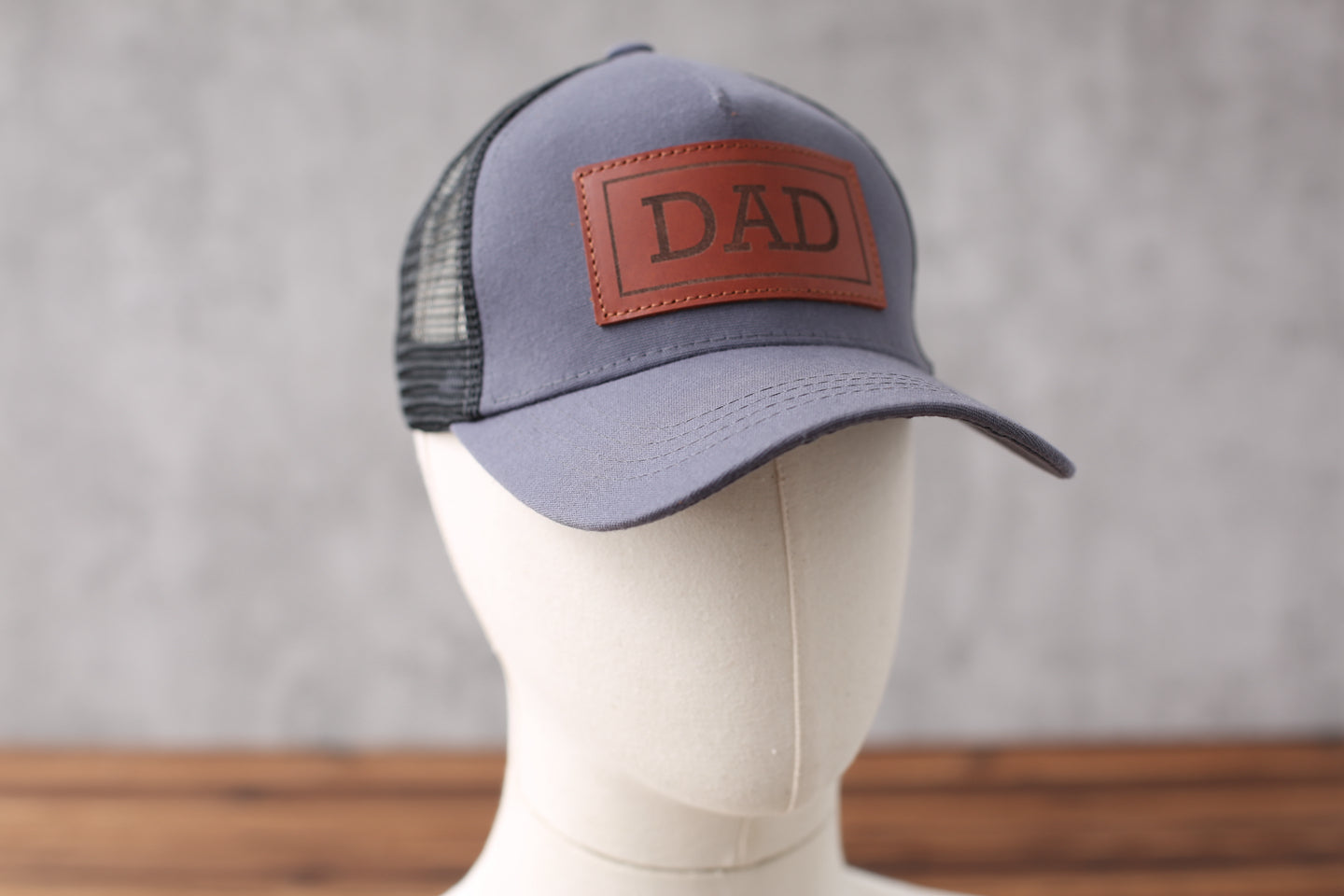 Golf Hat for Dad, Gift for Father’s Day, Custom Leather Patch Hat for Dad Charcoal / Yes