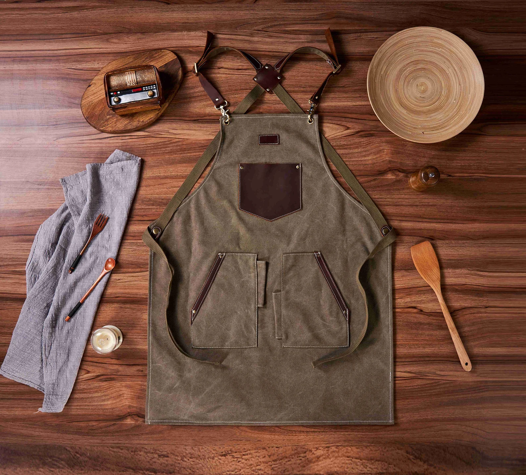 Personalized Canvas Apron for Men and Women, Apron for Cooking, Woodworking, Barbeque Apron