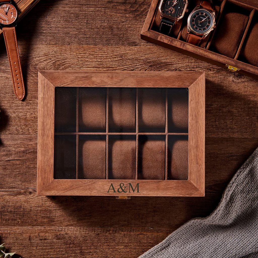 Groomsman Gift Personalized Watch Storage Box Custom Wooden Watch Box for Men Watch Case Anniversary Gift