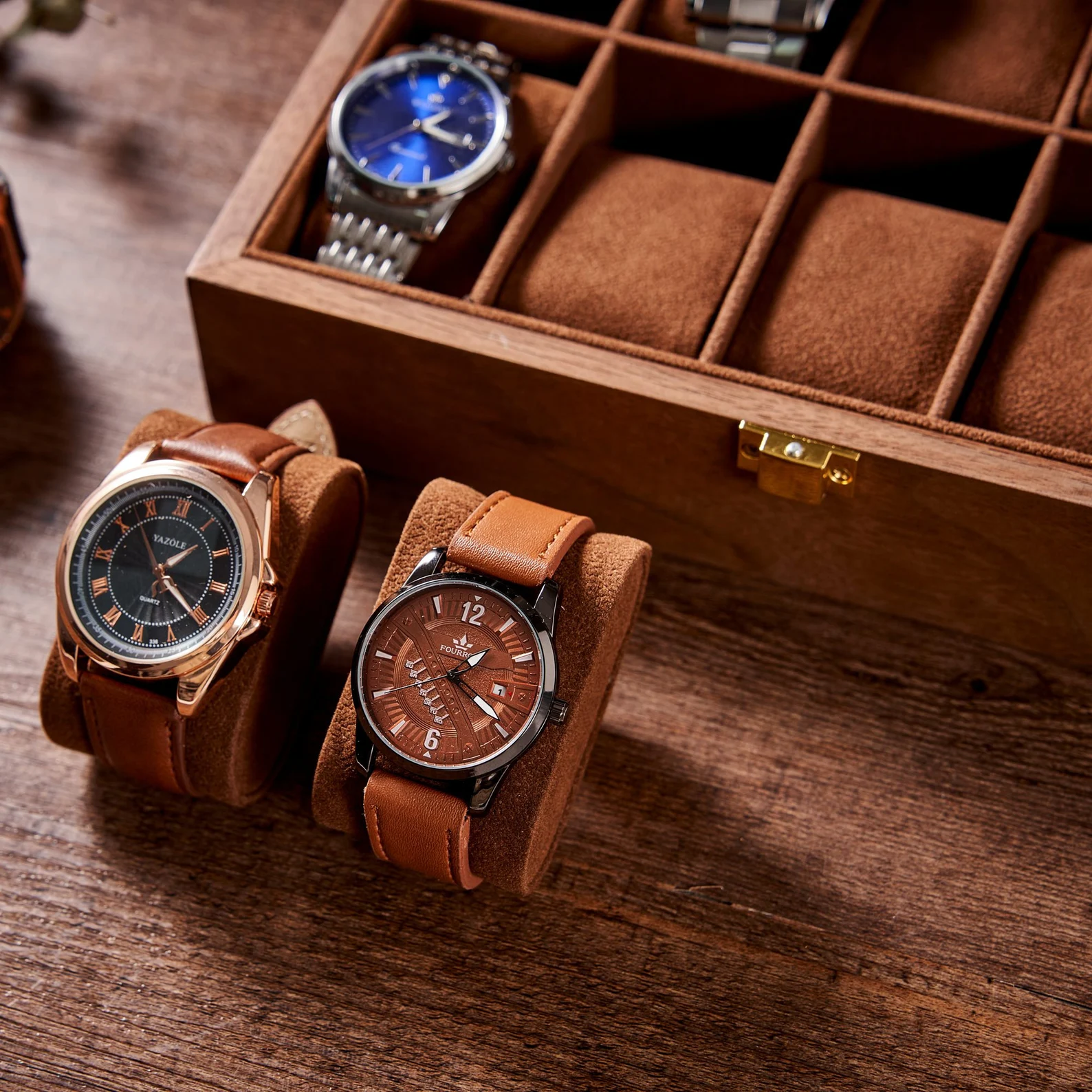 Custom Watch Rack Groomsman Gift Personalized Watch Storage Box Custom Wooden Watch Box ...