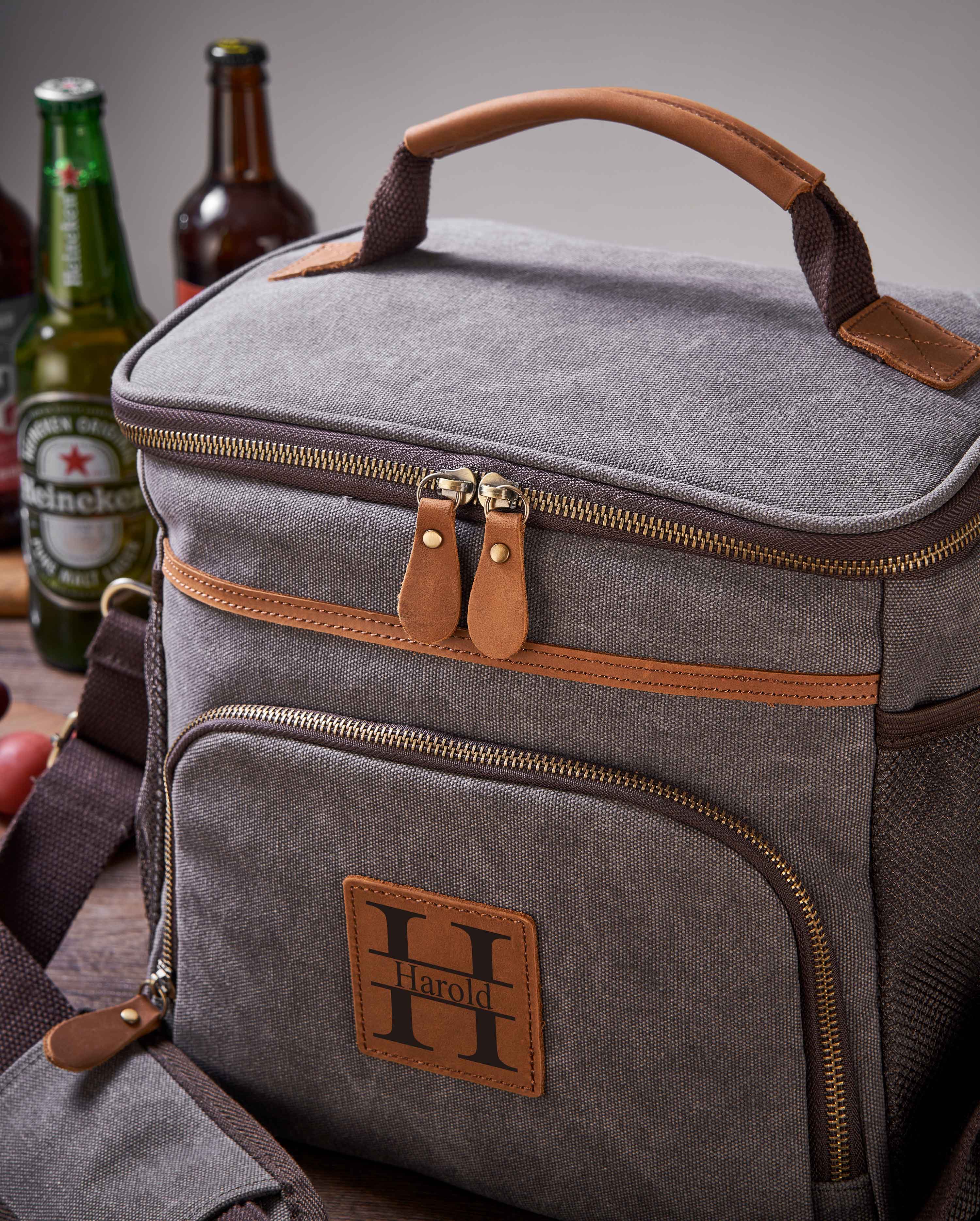 Personalized Beer Cooler Bag, Groomsmen Gift, Monogrammed Insulated Co –  LISABAG