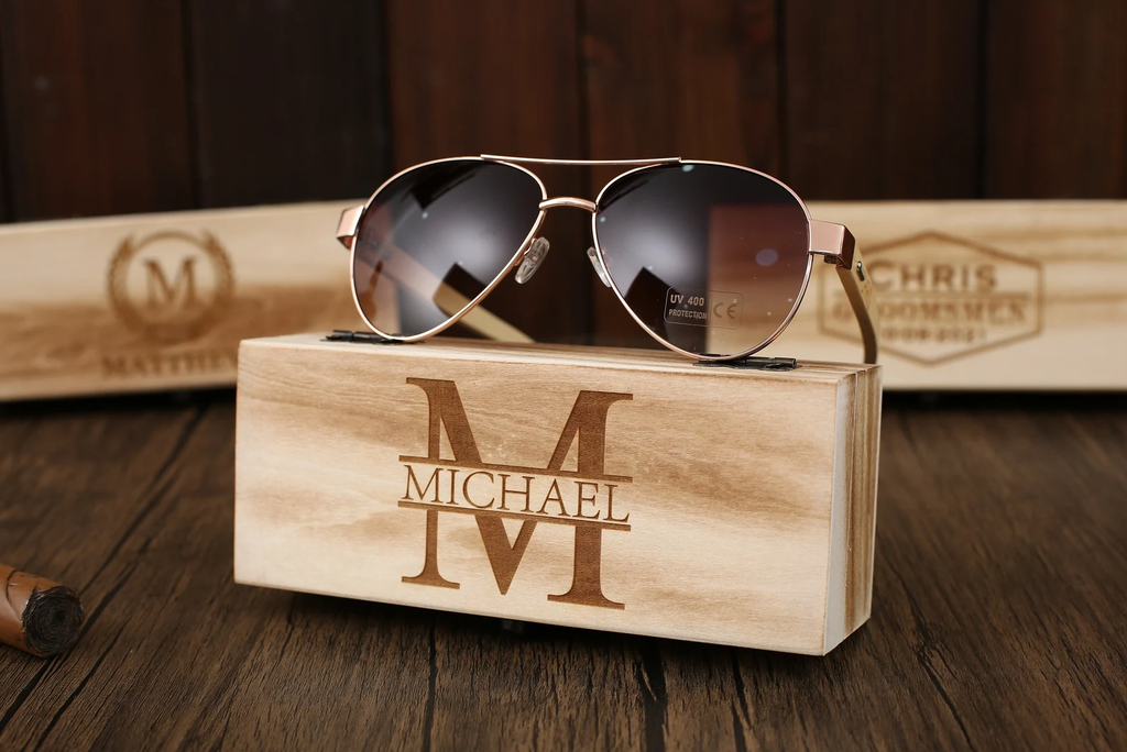 Groomsmen Gifts, Personalized Sunglasses with Wooden Box, Groomsman Sunglasses, Bachelor Party Gift, Wedding Gifts, Best Man Proposal