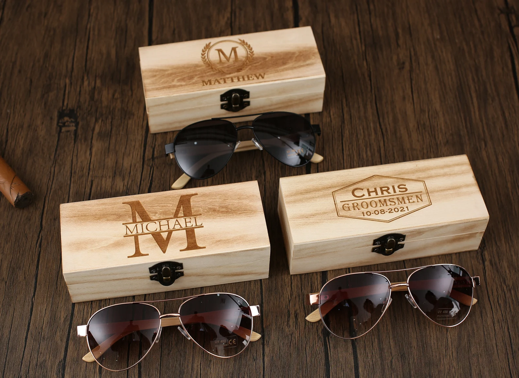 Groomsmen Gifts, Personalized Sunglasses with Wooden Box, Groomsman Sunglasses, Bachelor Party Gift, Wedding Gifts, Best Man Proposal