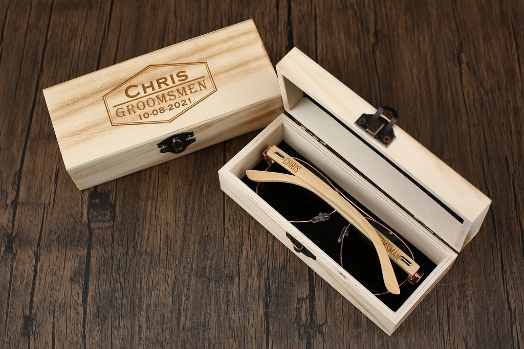 Groomsmen Gifts, Personalized Sunglasses with Wooden Box, Groomsman Sunglasses, Bachelor Party Gift, Wedding Gifts, Best Man Proposal