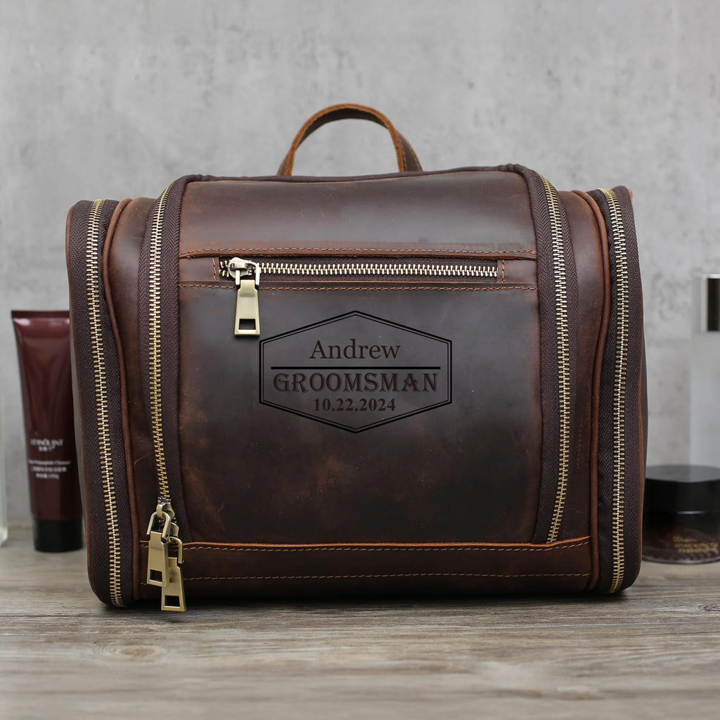 Personalized Toiletry Bag Groomsmen Gifts Leather Dopp Kit Full Grain Leather Dopp Kit Best Gift for Dad