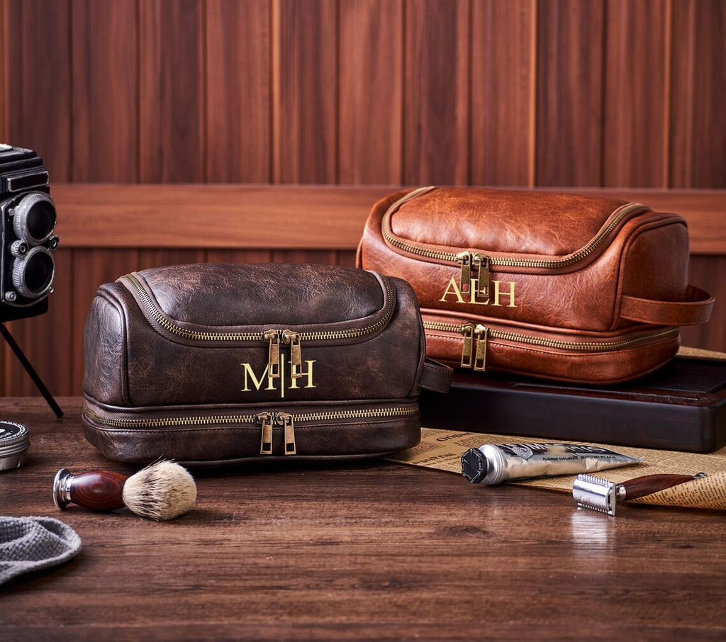 Personalized Toiletry Bag Best Groomsman Gifts Leather Dopp Kit Gift for Men Christmas Gift