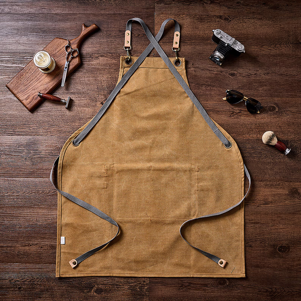Personalized Canvas Apron for Groomsmen, Custom Bar Apron, Workshop Apron, Embroidered Kitchen Apron, BBQ Apron, Bartender Apron