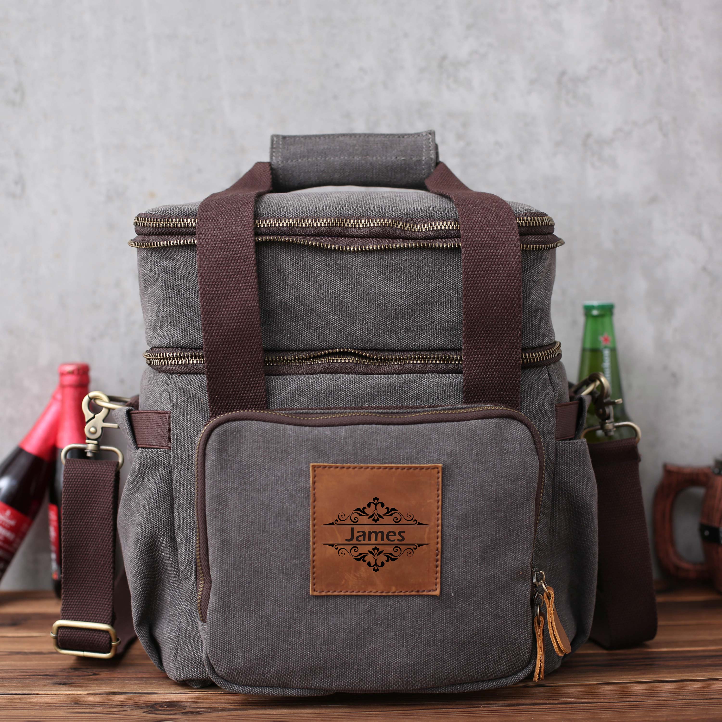 Personalized Beer Cooler Bag, Groomsmen Gift, Monogrammed Lunch Cooler ...