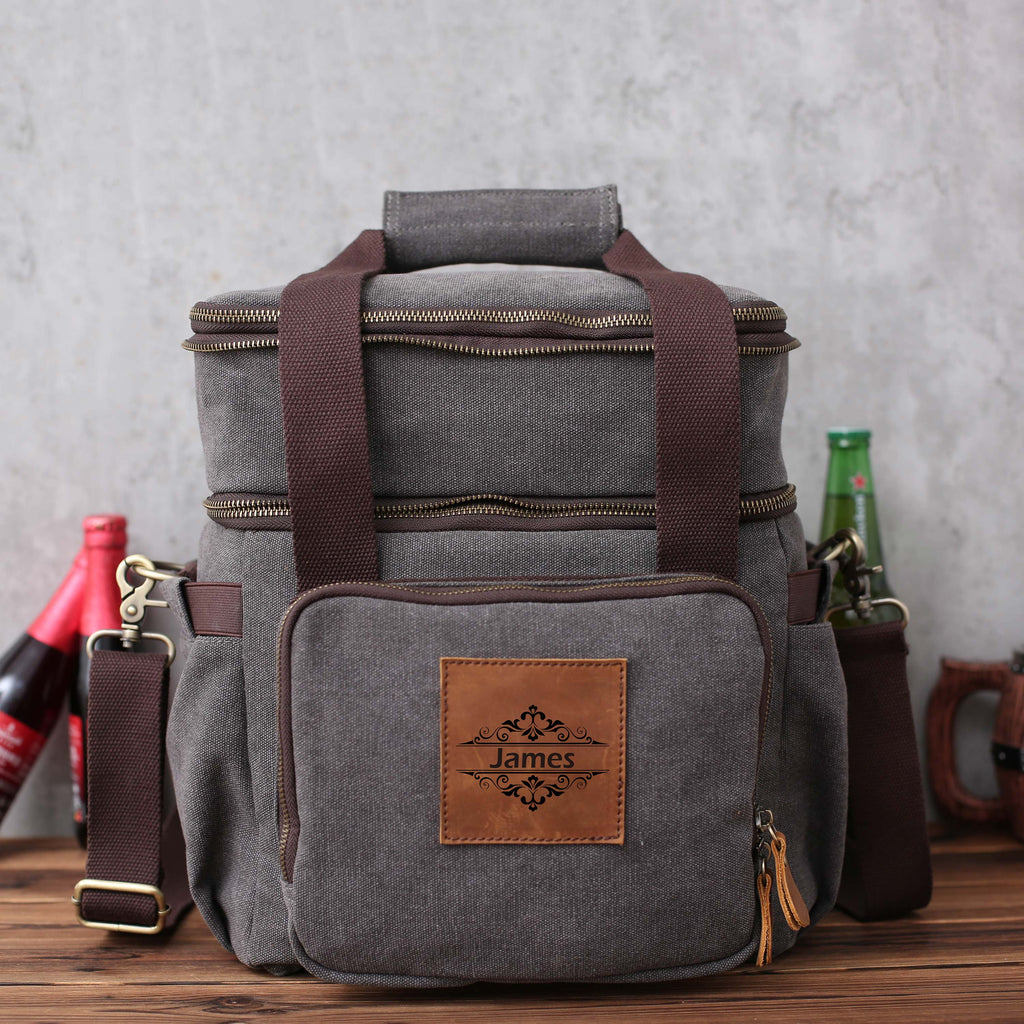 Personalized Beer Cooler Bag, Groomsmen Gift, Monogrammed Lunch Cooler Bag, Unique Gift for Guys