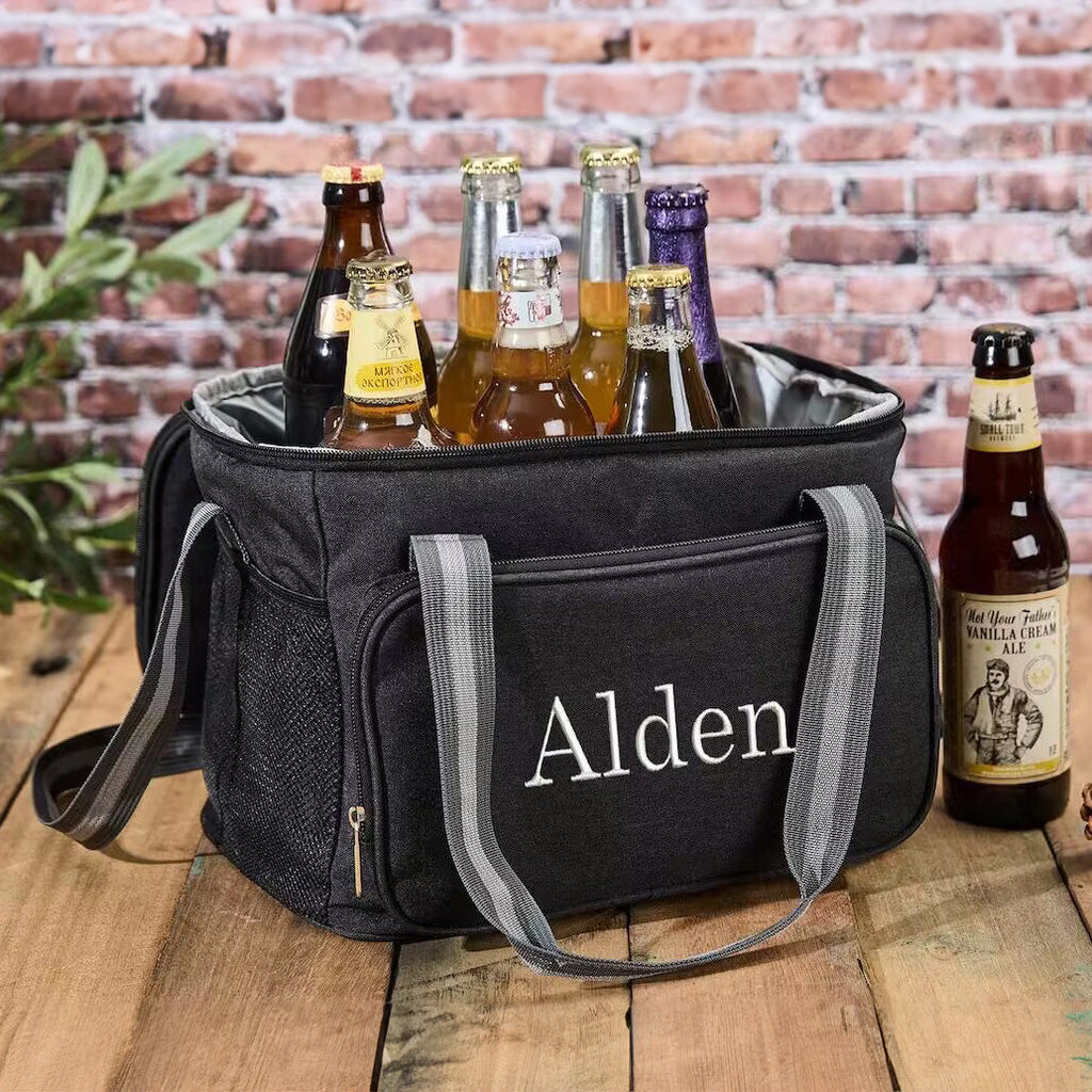 Custom Beer Cooler Bag Personalized Groomsmen Gifts Embroidered Cooler Bag Wedding Gift For Him