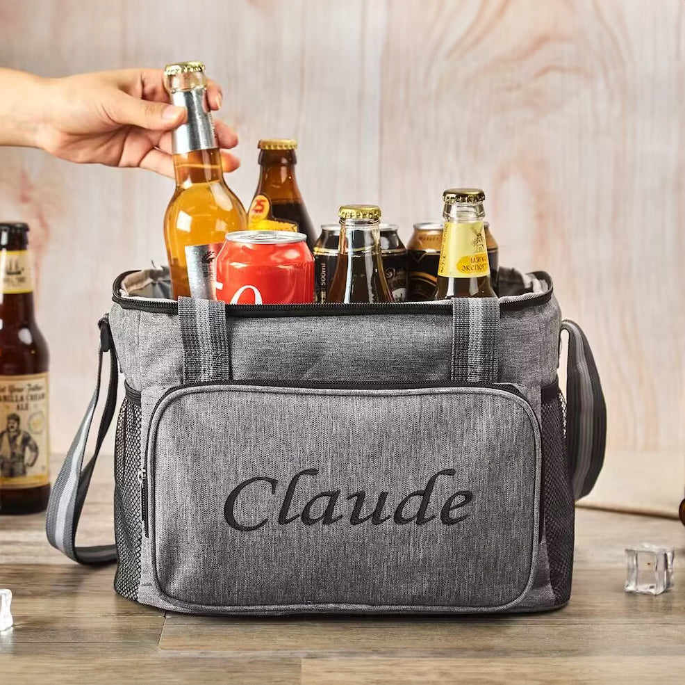 Personalized Beer Cooler Bag, Groomsmen Gift, Monogrammed