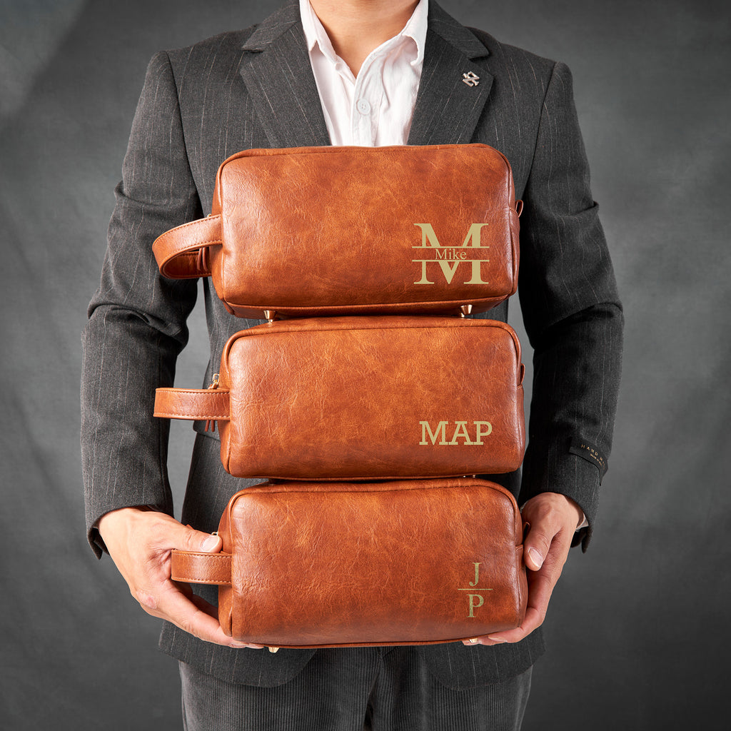 Groomsmen Gif Ideas Personalized Leather Toiletry Bag Dopp Kit Groomsman Proposal Groomsmen Gifts