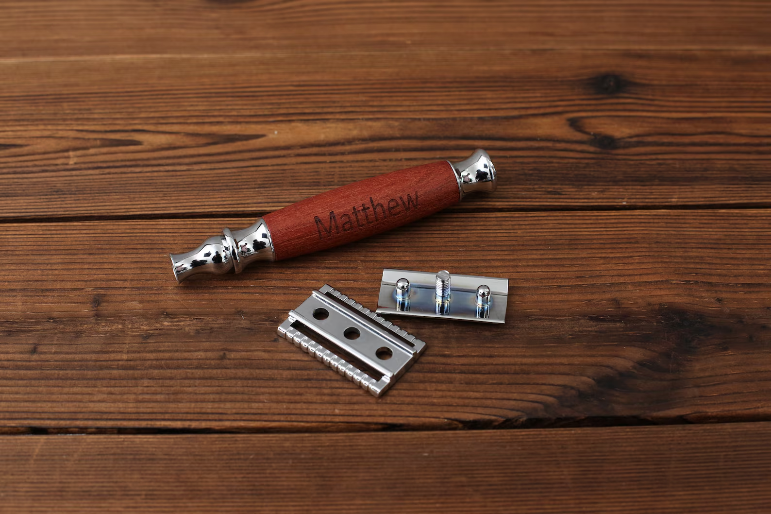 Groomsman Razor Personalized Wooden Razor, Groomsmen Gift Set, Safety Razor with Shavi ...