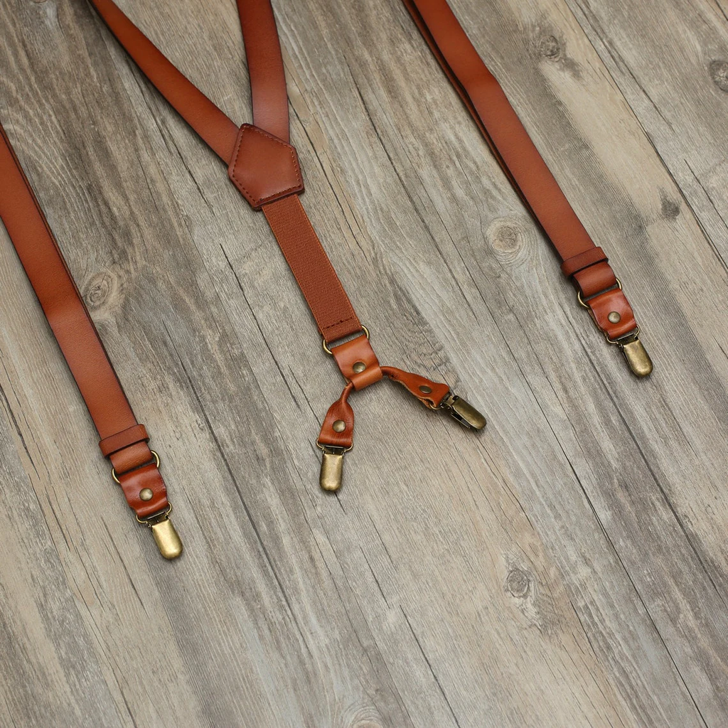 Personalized Groomsmen Leather Suspenders Wedding Suspenders Unique Mens Suspenders