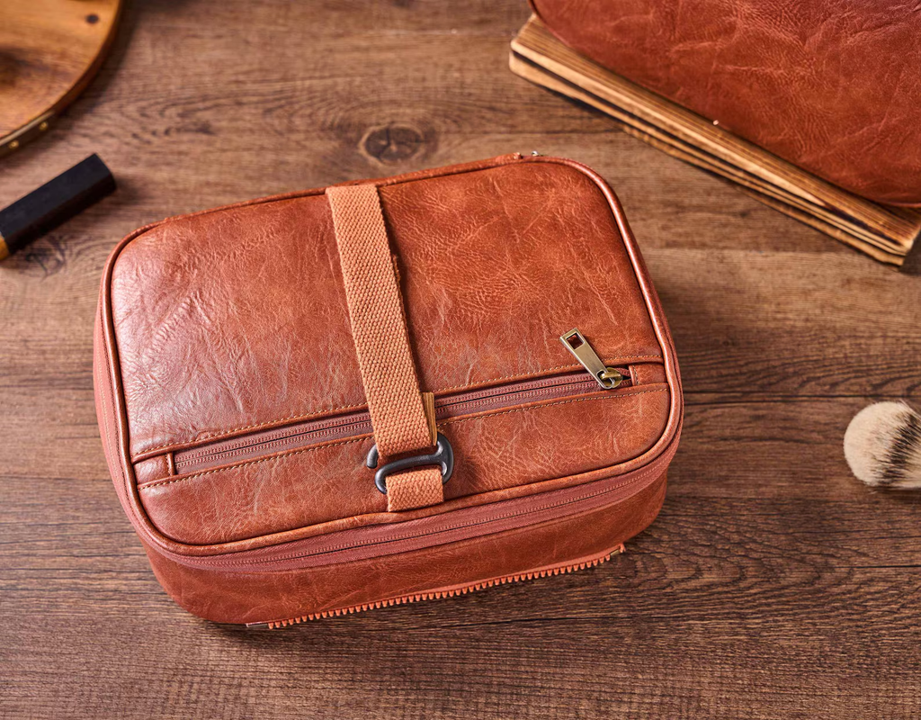 Personalized Large Hanging Toiletry Bag, Detachable Men's Wash Bag WaterProof Leather Shaving Kit/Dopp Kit Groomsmen Gifts