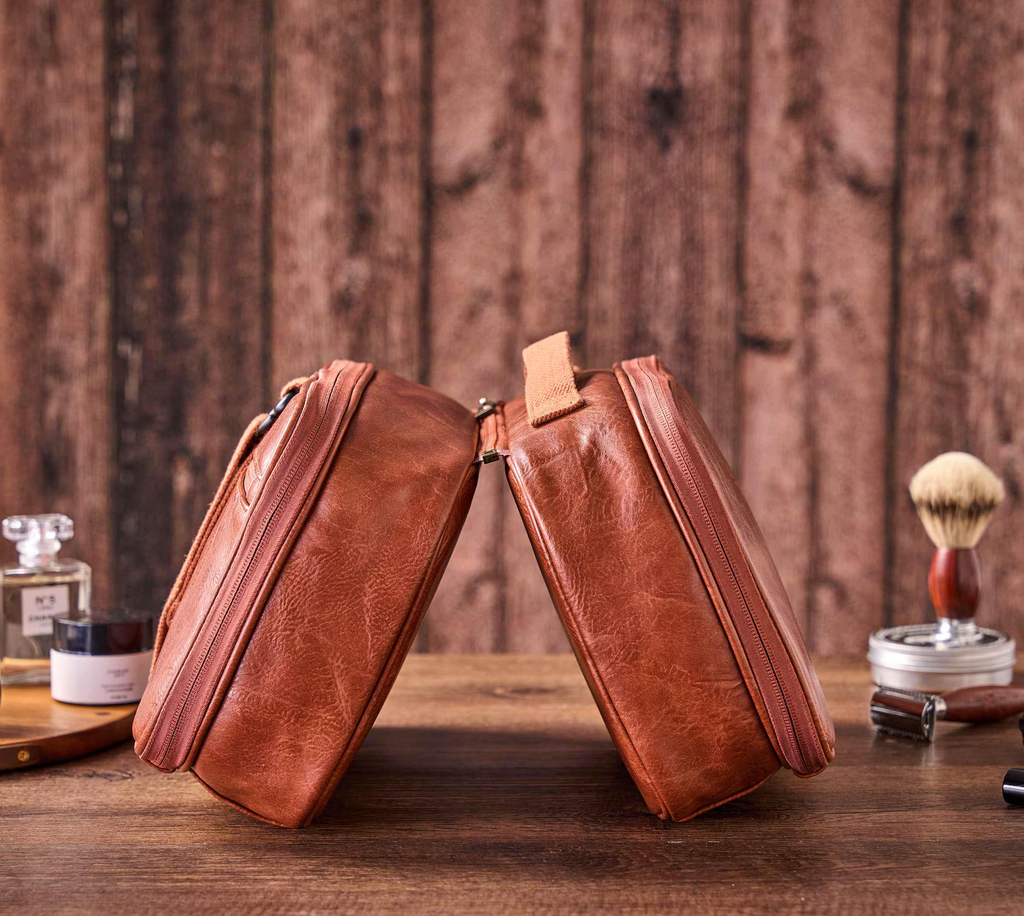 Personalized Large Hanging Toiletry Bag, Detachable Men's Wash Bag WaterProof Leather Shaving Kit/Dopp Kit Groomsmen Gifts