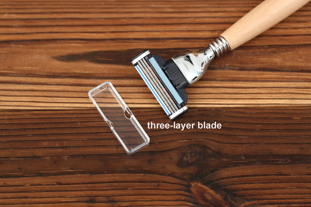 Personalized Razor with Wooden Handle, Shaving Brush, Safety Razor for Men, Groom Gift, Custom Razor, Shaving Kit for Men, Groomsmen Gift Set