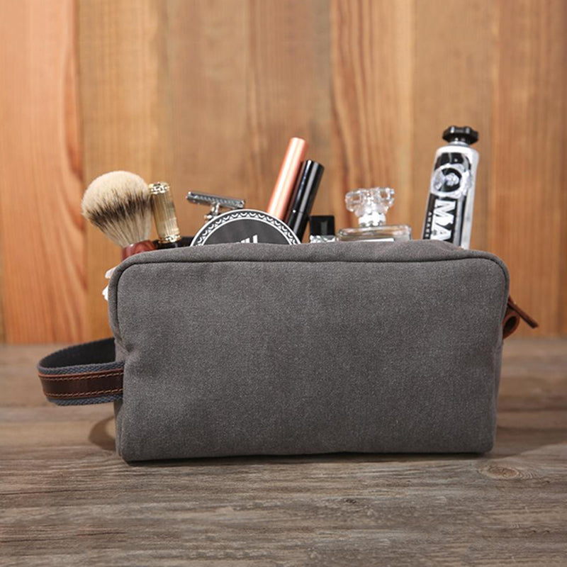 Personalized Toiletry Bag Monogrammed Groomsmen Gift Canvas Dopp Kit Embroidery Shaving Kit