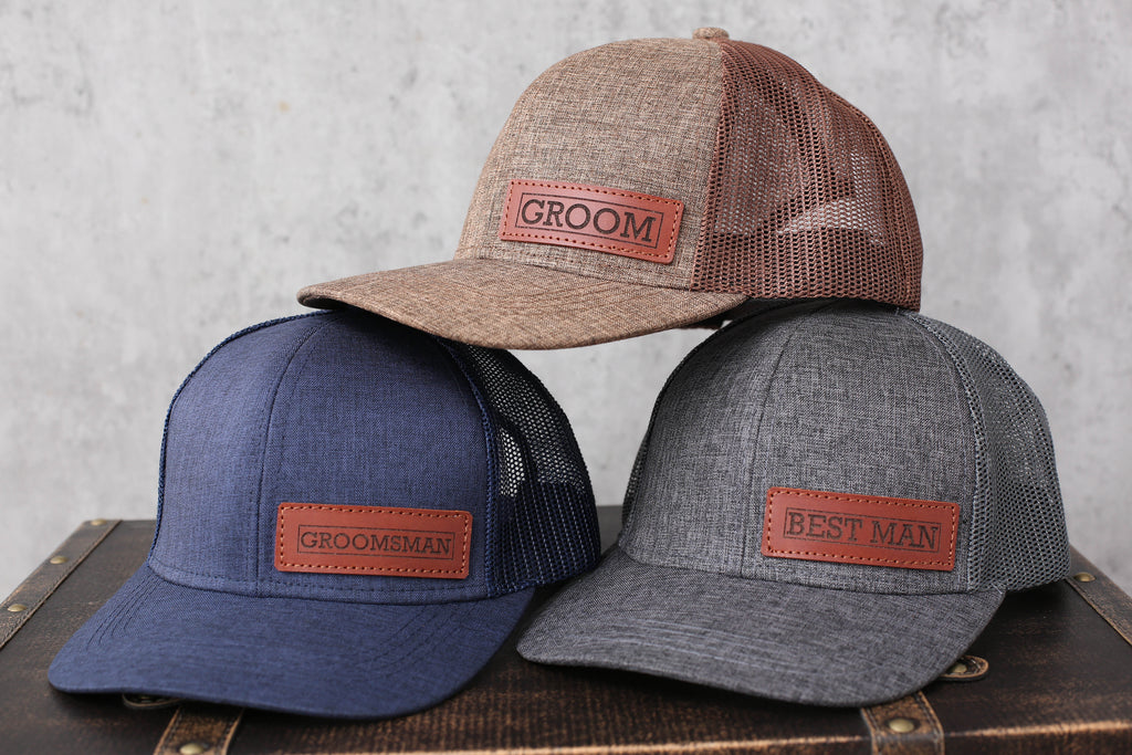 Personalized Trucker Hat for Groomsmen, Groom, Best Man, Custom Hats for Men, Baseball Cap, Golf Hat
