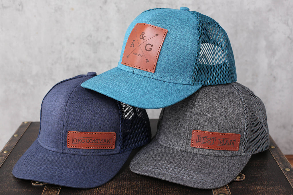 Personalized Trucker Hat for Groomsmen, Groom, Best Man, Custom Hats for Men, Baseball Cap, Golf Hat