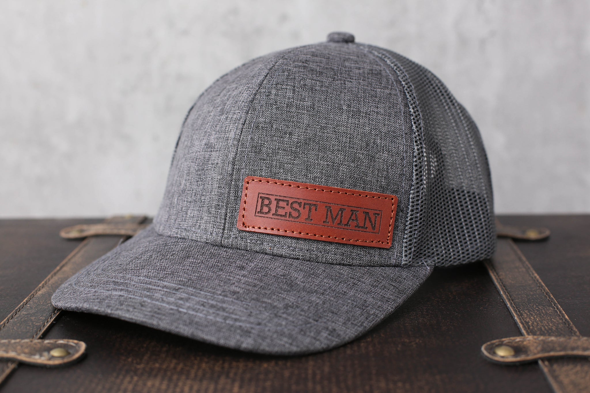 Personalized Trucker Hat for Groomsmen Groom Best Man Custom Hats f JackLeatherStudio