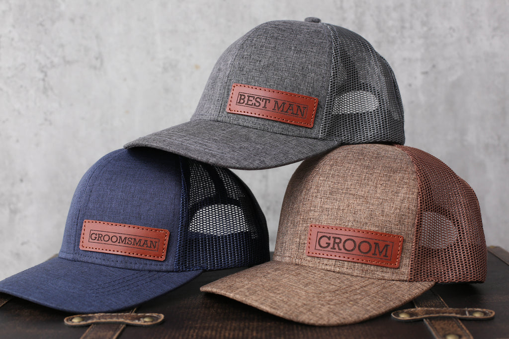 Personalized Trucker Hat for Groomsmen, Groom, Best Man, Custom Hats for Men, Baseball Cap, Golf Hat