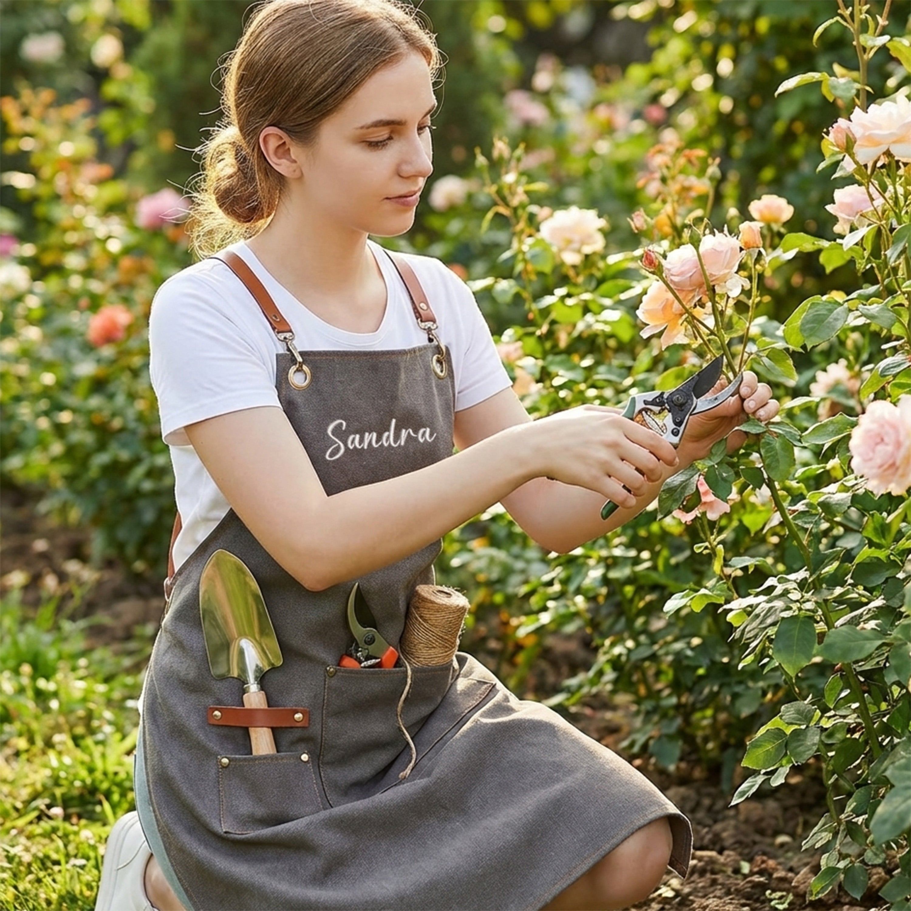 Personalized Canvas Apron with Pockets – Custom Name / Logo, Heavy Dut ...