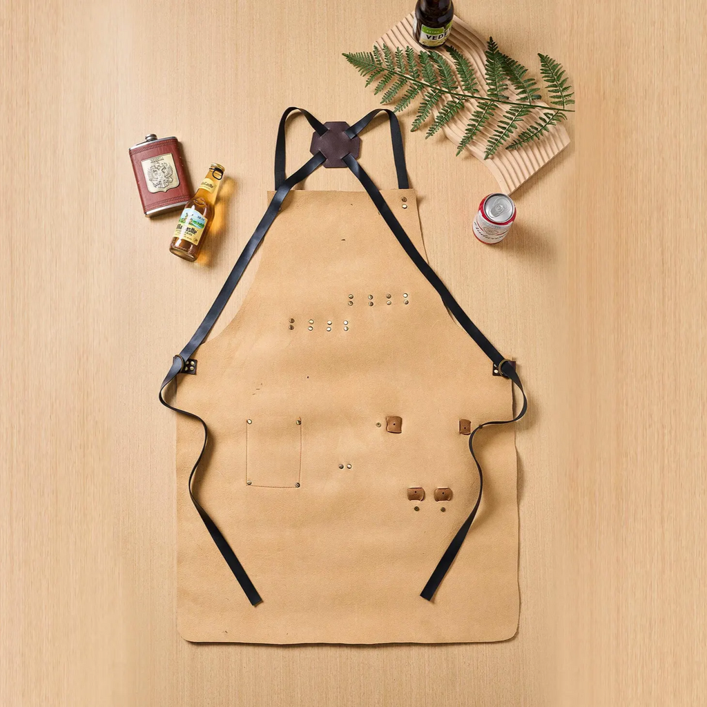 Personalized Leather Apron, Custom Groomsmen Gift, Bartender's Apron, BBQ Apron, Men's Chef Apron
