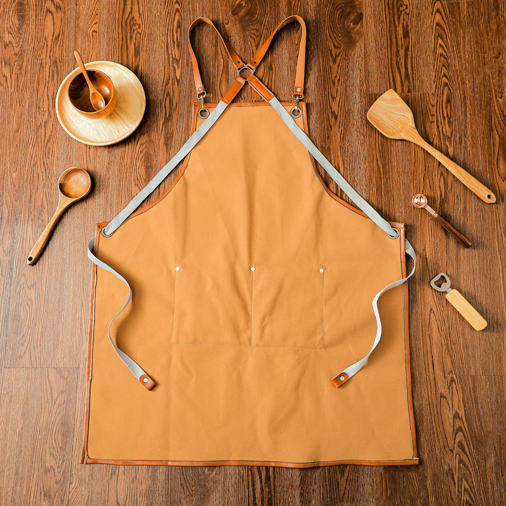 Personalized Vegan Leather Apron, Custom Groomsmen Gifts, Engraved Apron for Cooking, Barbeque Apron