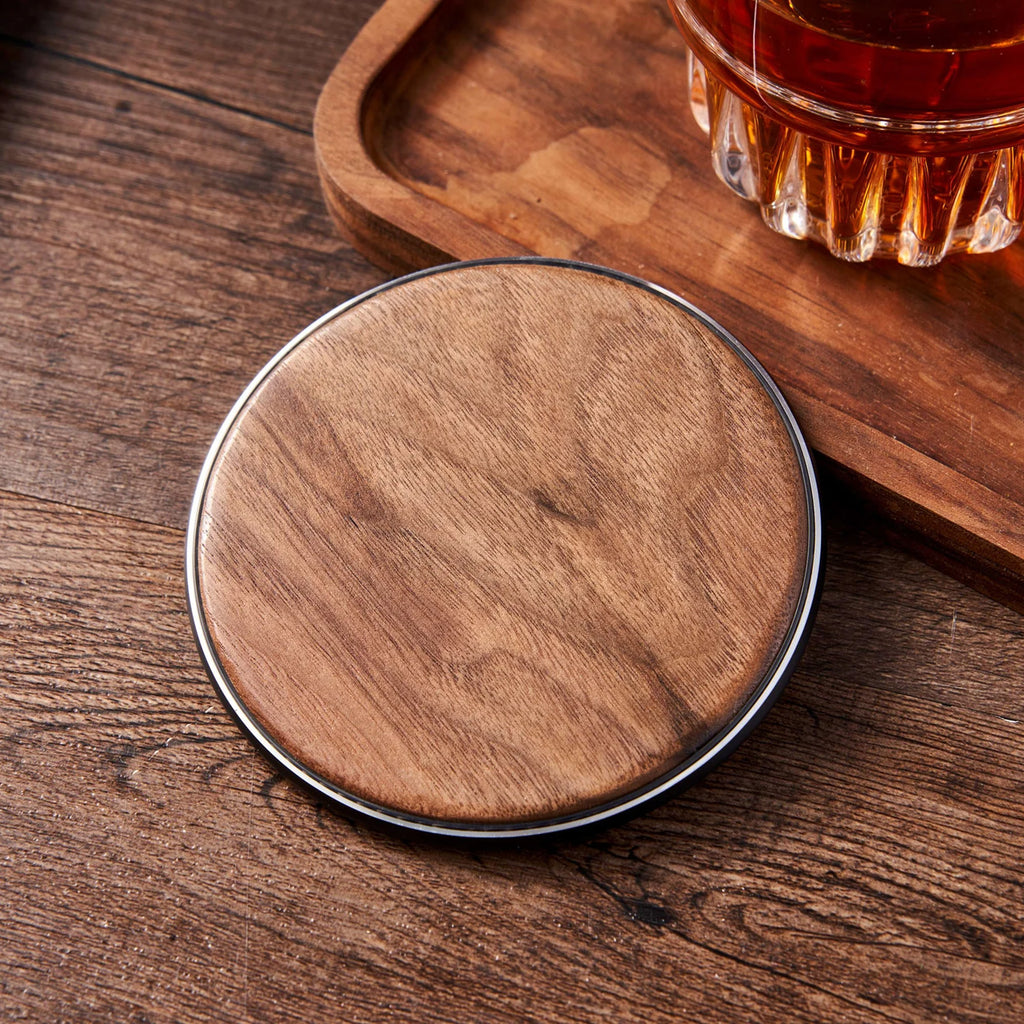 Customizable Wooden Wireless Charger,15W Qi Fast Charging Pad,Personalized Groomsmen Gift,Perfect Corporate Gift for Employees