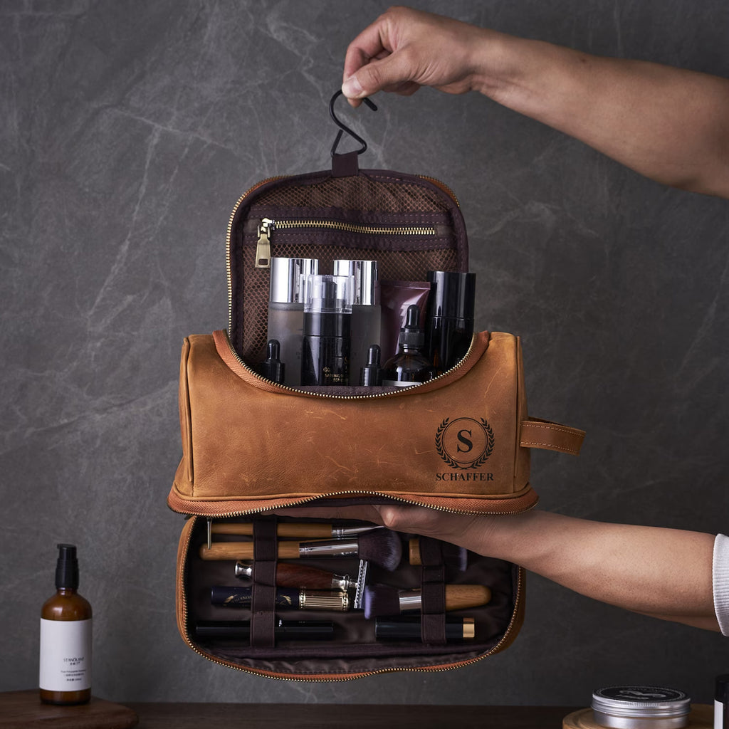 Personalized Toiletry Bag Groomsmen Gifts Leather Dopp Kit Full Grain Leather Dopp Kit Best Gift for Dad