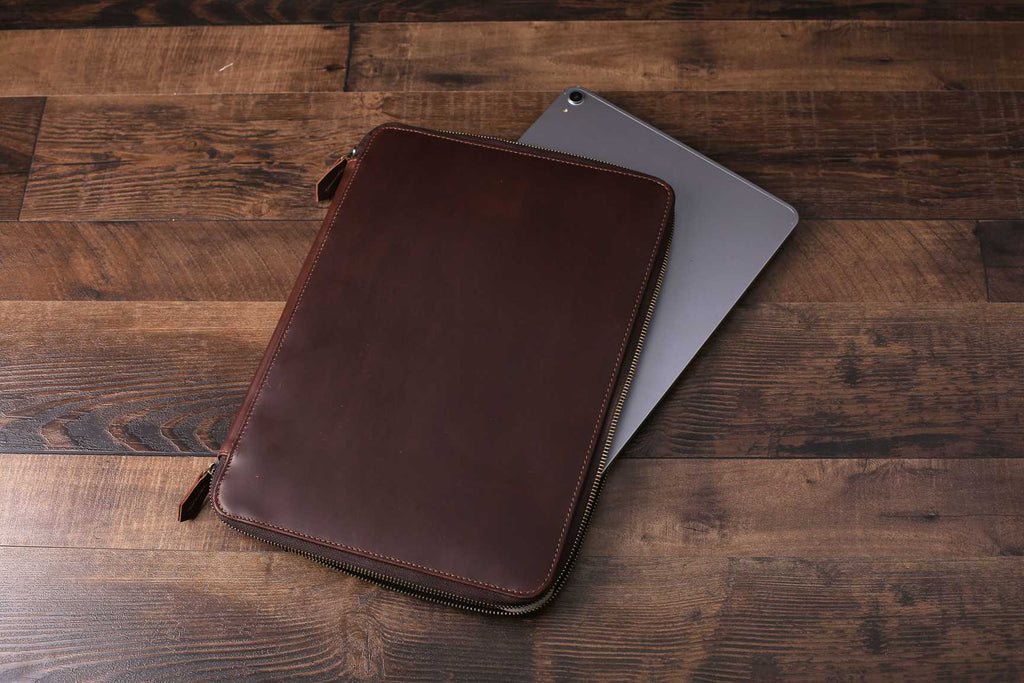 Personalized Large Leather Travel Wallet, iPad Pro Holder, Groomsmen Gift, Birthday Gift