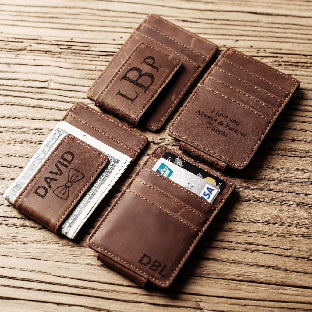 Groomsmen Gifts, Personalized Leather Money Clip, Christmas Gift, Best Man Gift, Birthday Gift