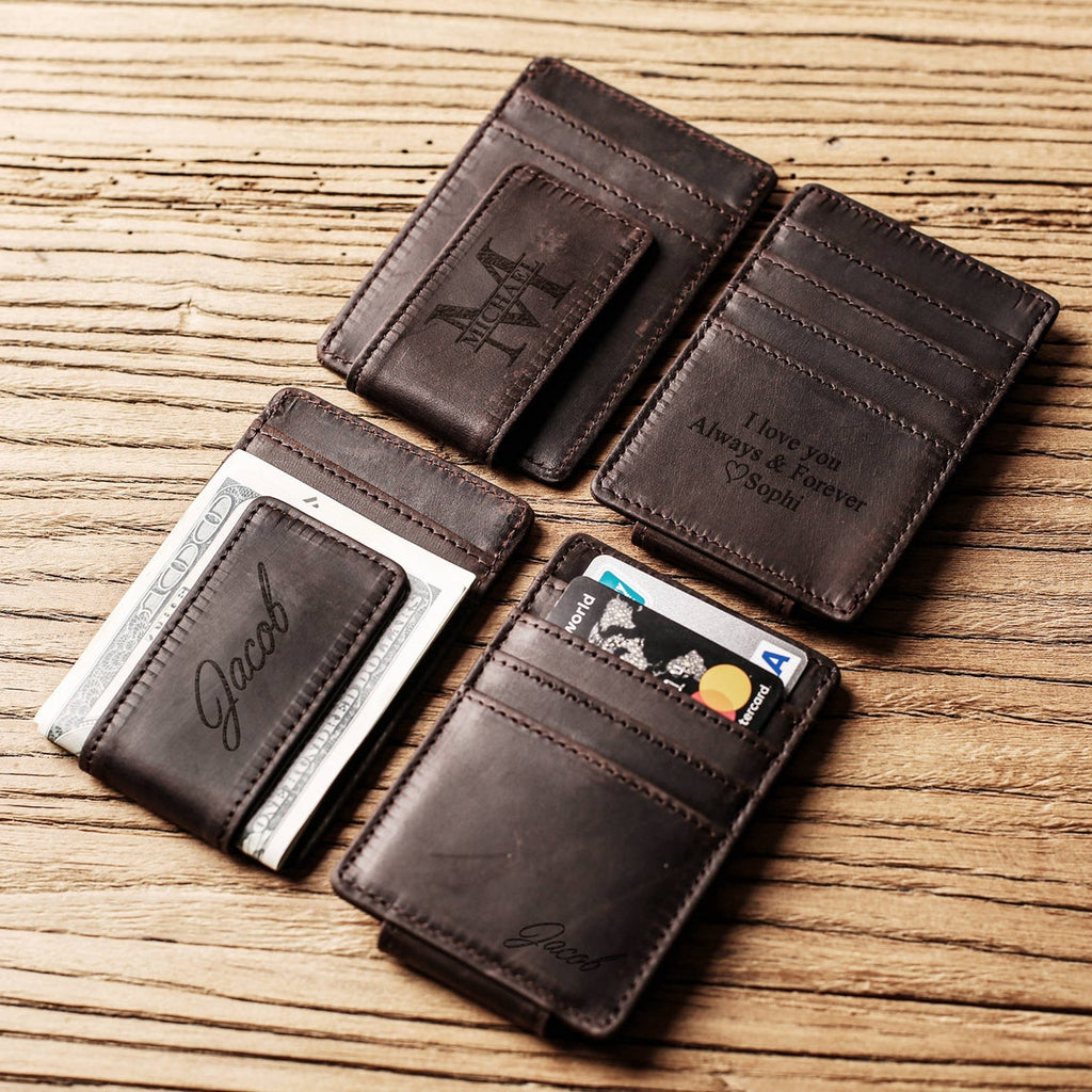 Groomsmen Gifts, Personalized Leather Money Clip, Christmas Gift, Best Man Gift, Birthday Gift