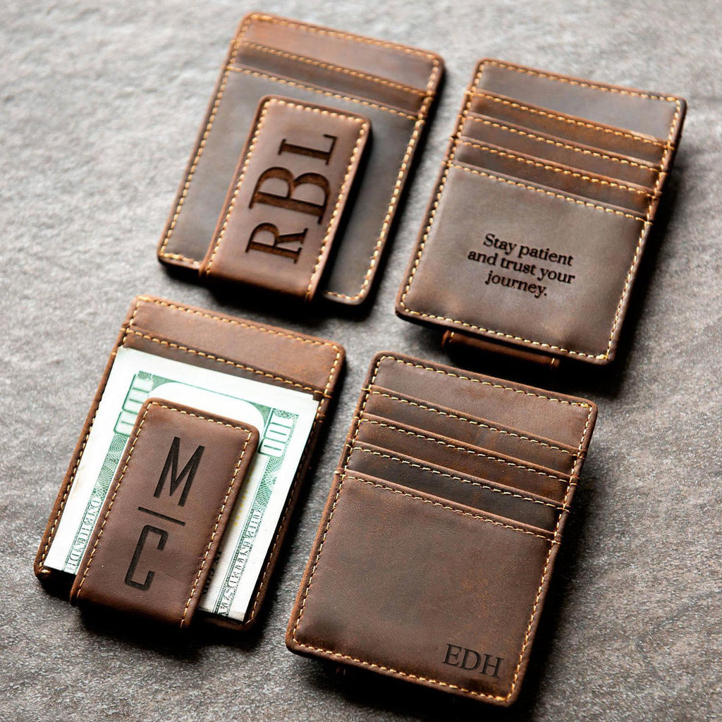 Groomsmen Gifts, Personalized Leather Money Clip, Christmas Gift, Best Man Gift, Birthday Gift