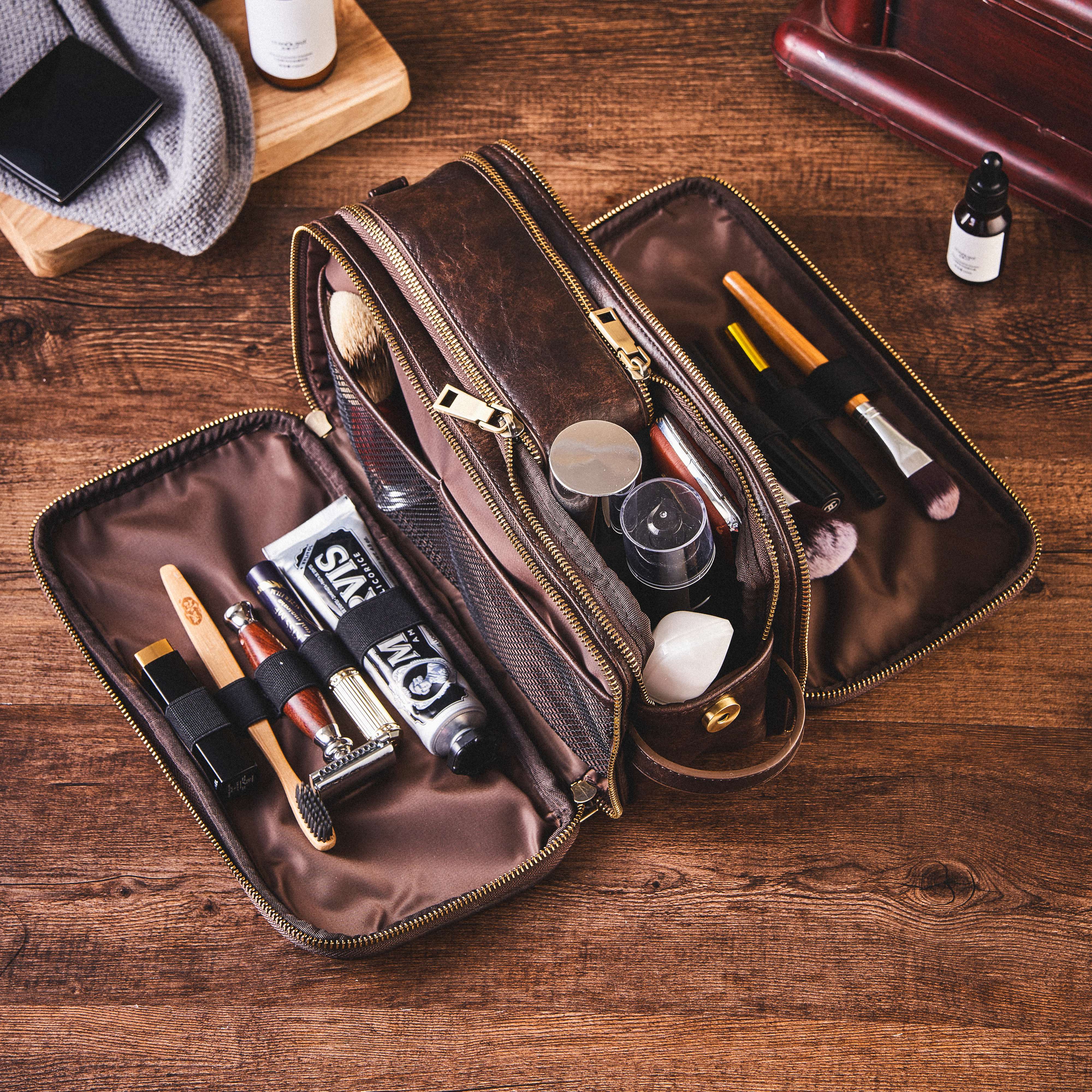Dopp Kit Cute Travel Bag Toiletries Mens Leather Dopp Kit Hanging