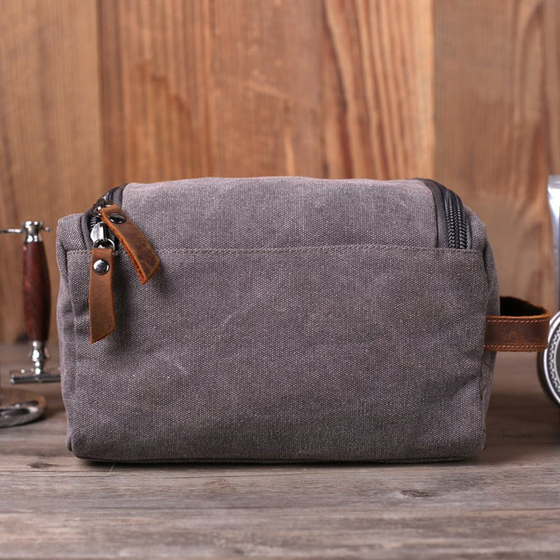 Personalized Groomsmen Gifts Embroidered Canvas Toiletry Bag Men's Travel Dopp Kit