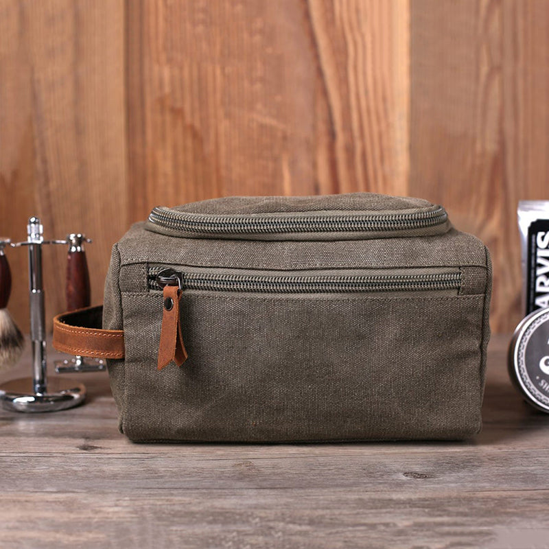 Personalized Groomsmen Gifts Embroidered Canvas Toiletry Bag Men's Travel Dopp Kit