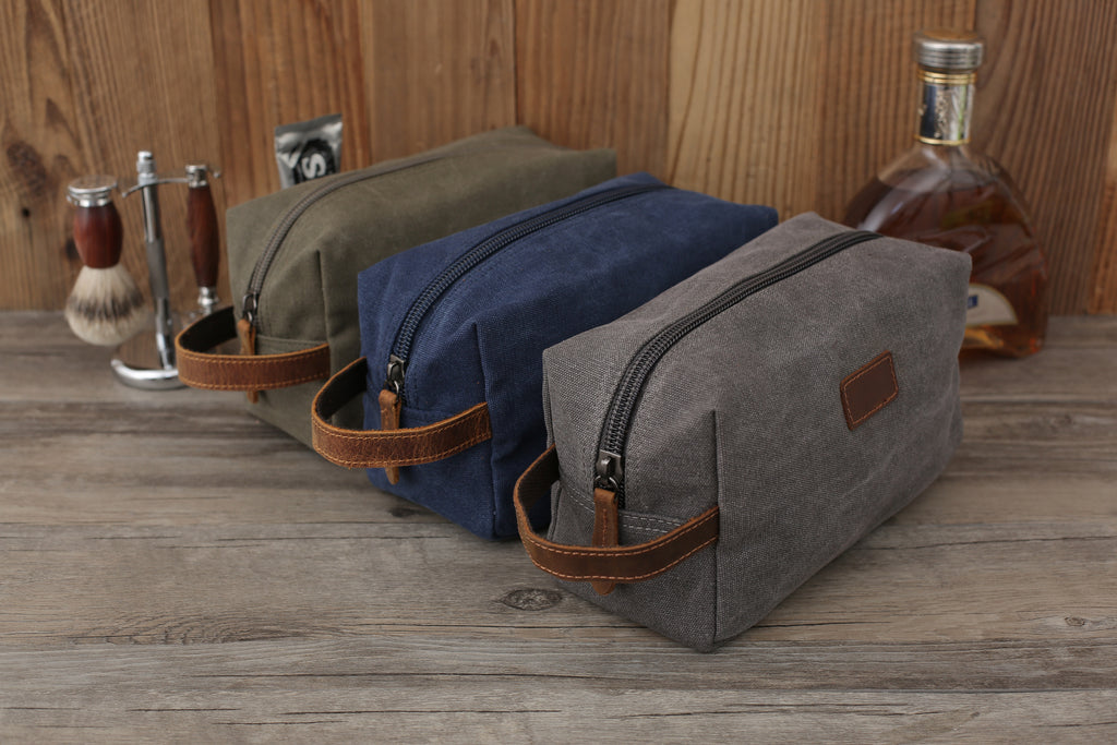 Personalized Canvas Toiletry Bag, Mens Dopp Kit, Groomsmen Gifts Ideas