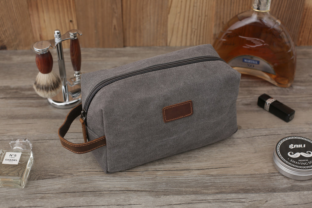 Personalized Canvas Toiletry Bag, Mens Dopp Kit, Groomsmen Gifts Ideas