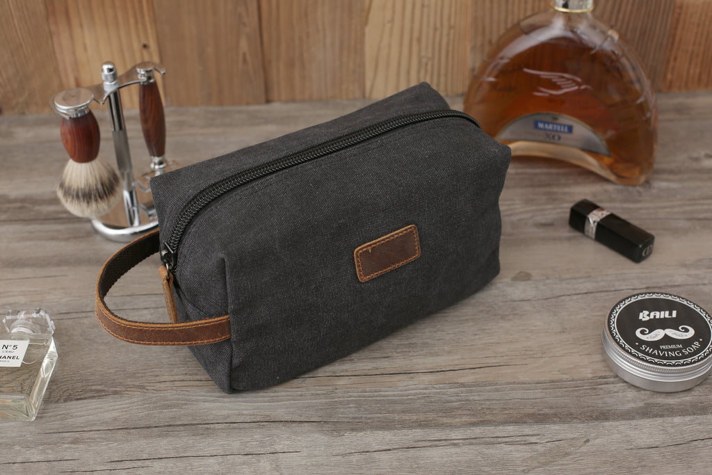 Personalized Canvas Toiletry Bag, Mens Dopp Kit, Groomsmen Gifts Ideas