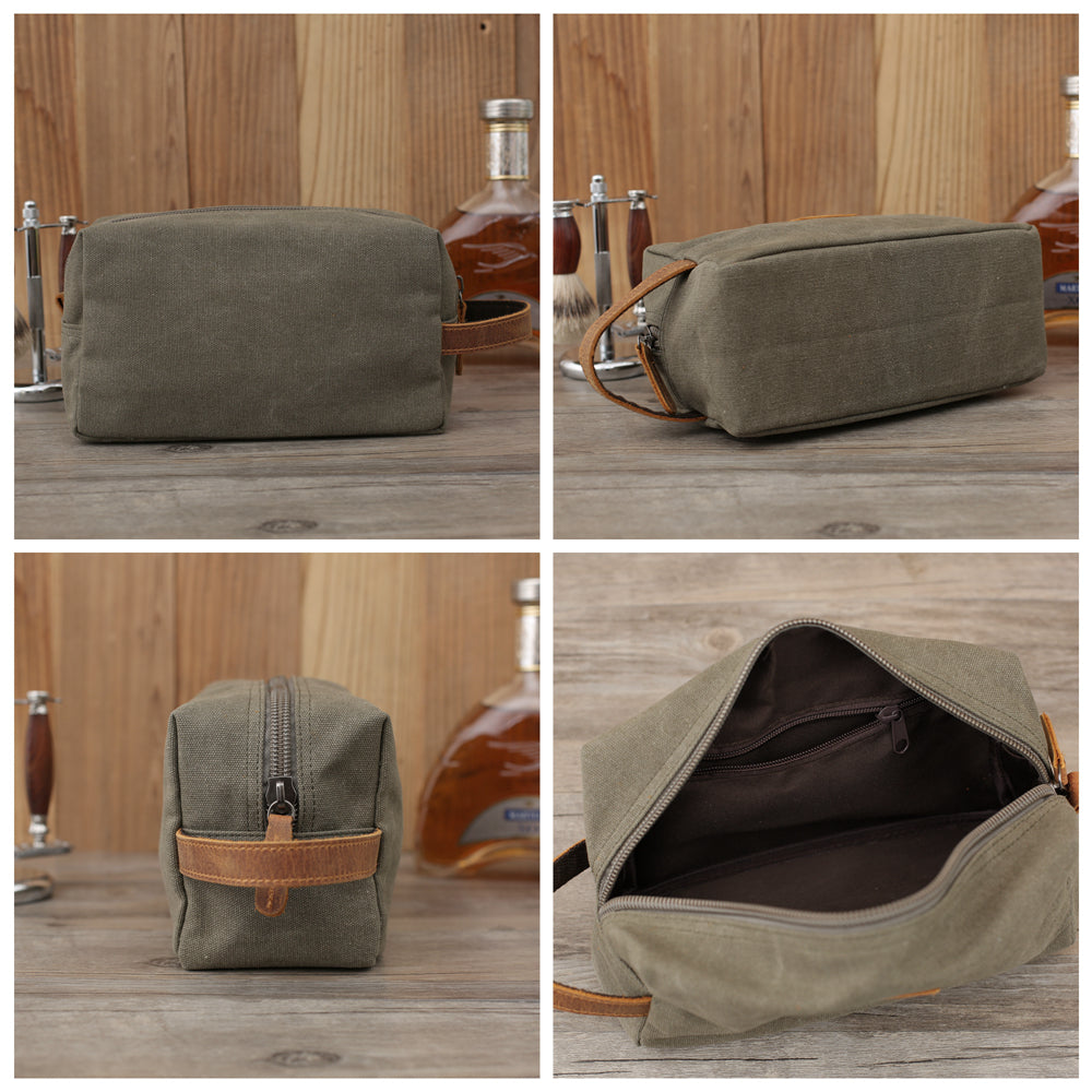 Personalized Canvas Toiletry Bag, Mens Dopp Kit, Groomsmen Gifts