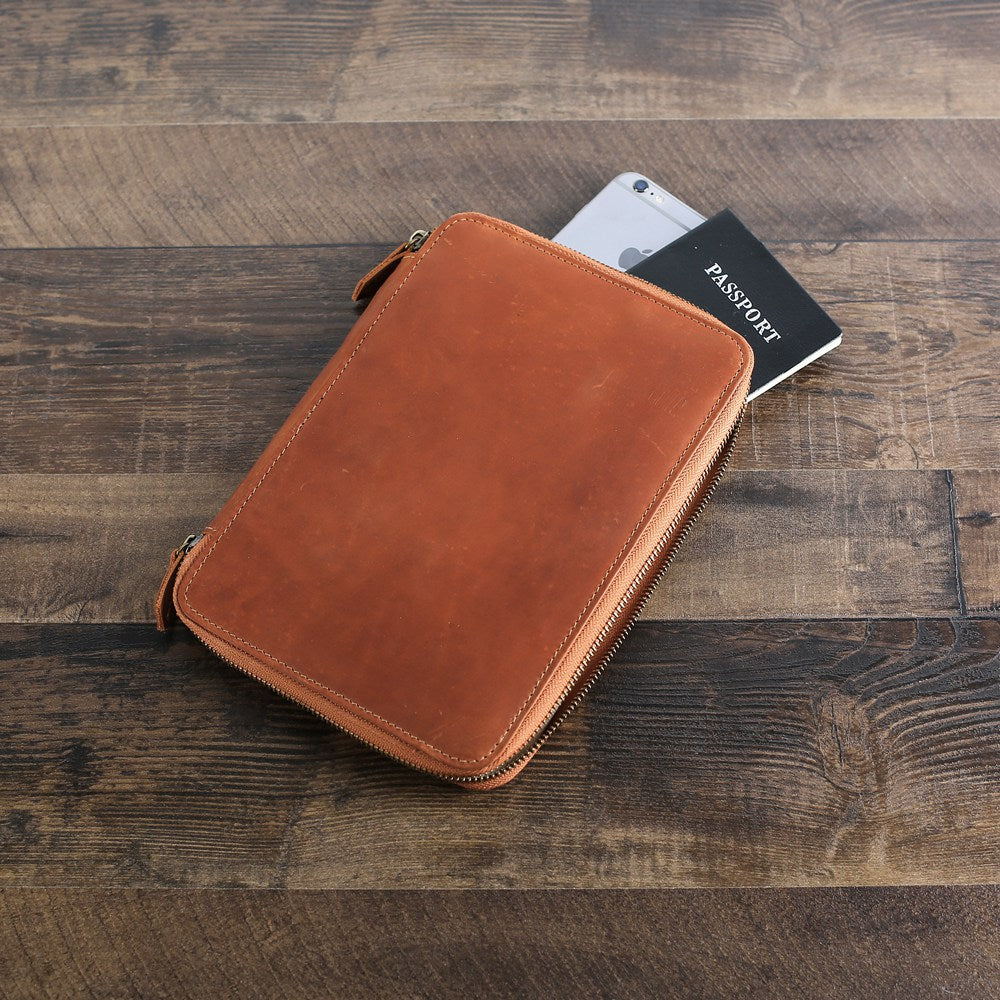 Groomsmen Gift, Personalized Leather Travel Wallet, Kindle/iPad Mini Holder